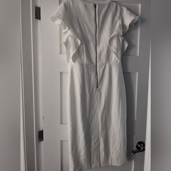 ASOS NWT pencil wiggle midi dress with ruffle sleeves - Picture 2 of 3